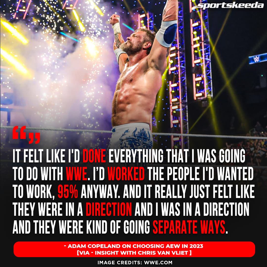 #AdamCopeland fka Edge reveals he achieved everything he wanted to in #WWE after his return. #AEW