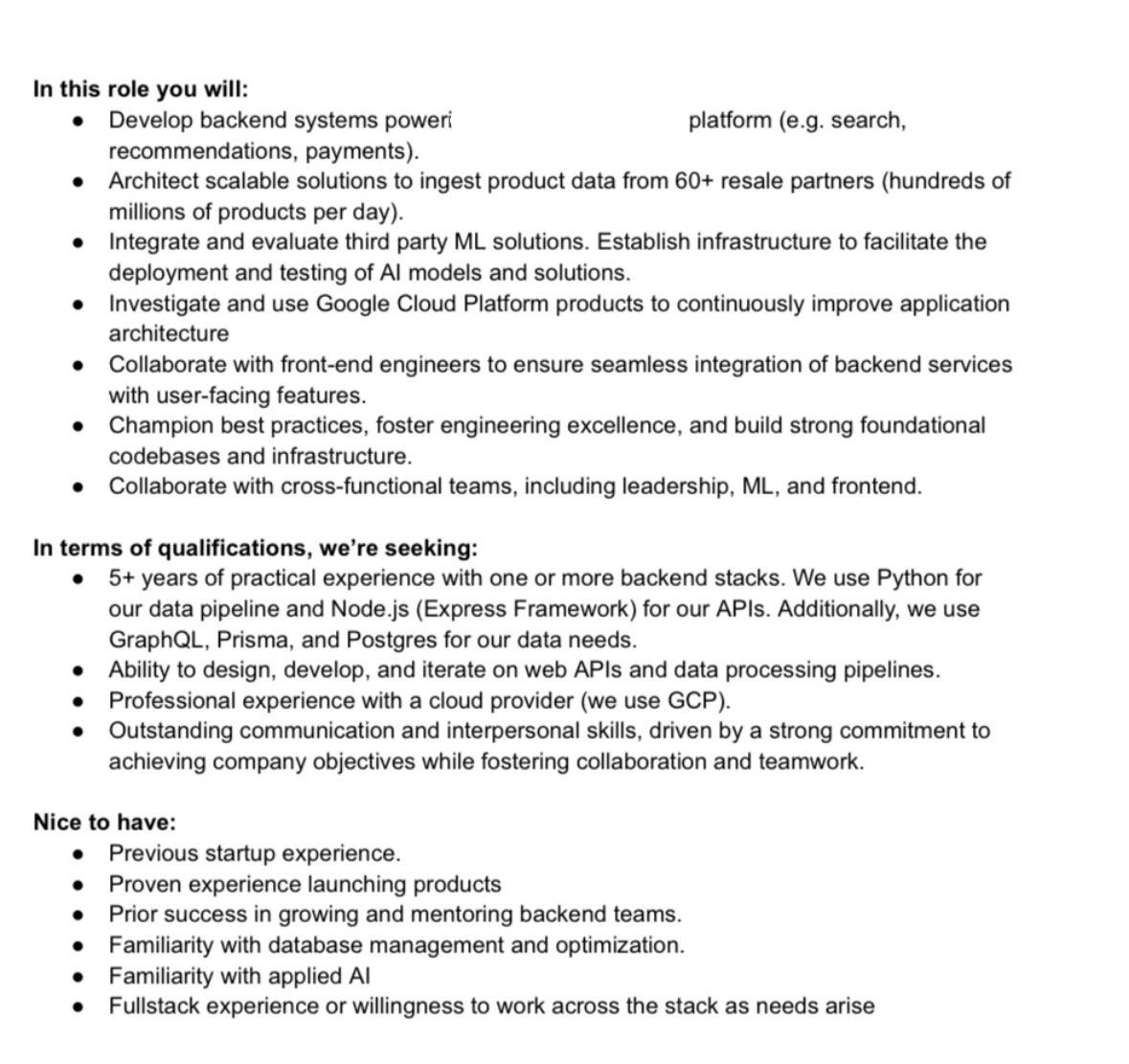 khushi (@khushkhushkhush) on Twitter photo hiring for an ai/ml engineer role for a seriously incredible fashiontech company in nyc
pls refer to this JD and dm me if you or a friend is a good fit 🫡 hiring for an ai/ml engineer role for a seriously incredible fashiontech company in nyc
pls refer to this JD and dm me if you or a friend is a good fit 🫡