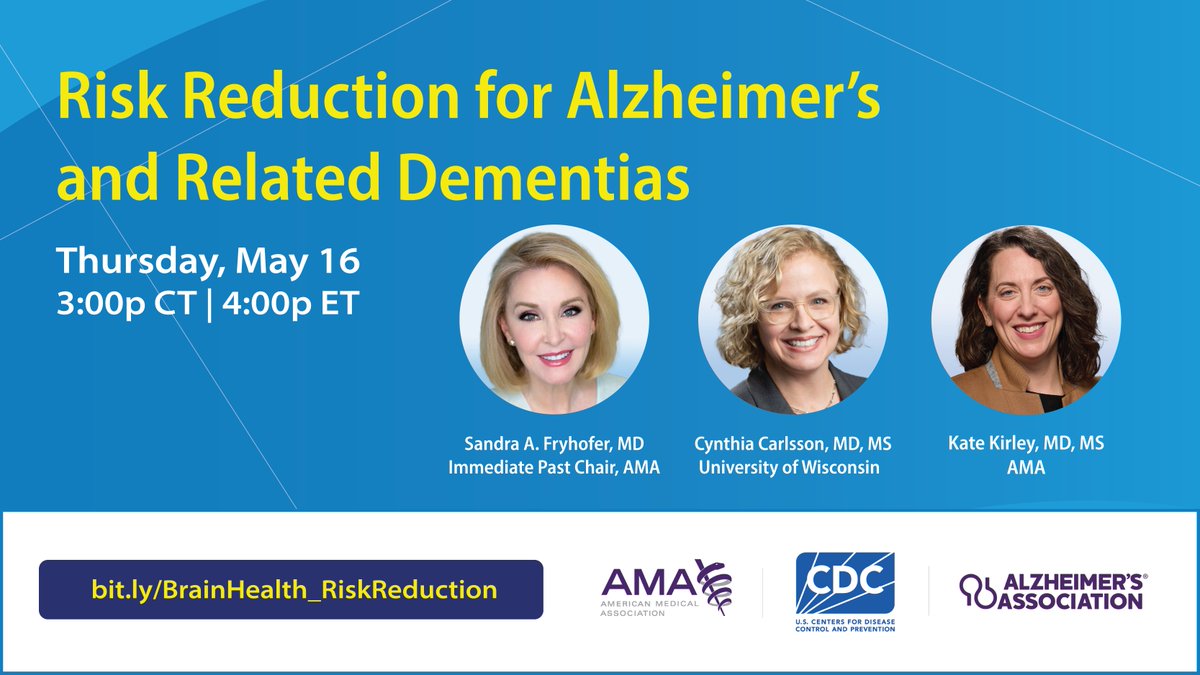 Discover dementia risk factors &amp; patient counseling approaches with AMA’s Past Chair and a panel of experts. Explore known modifiable risk factors for Alzheimer’s &amp; related #dementias, focusing on chronic health conditions like hypertension. #ENDALZ 

amaedhub.org/4ad9teo