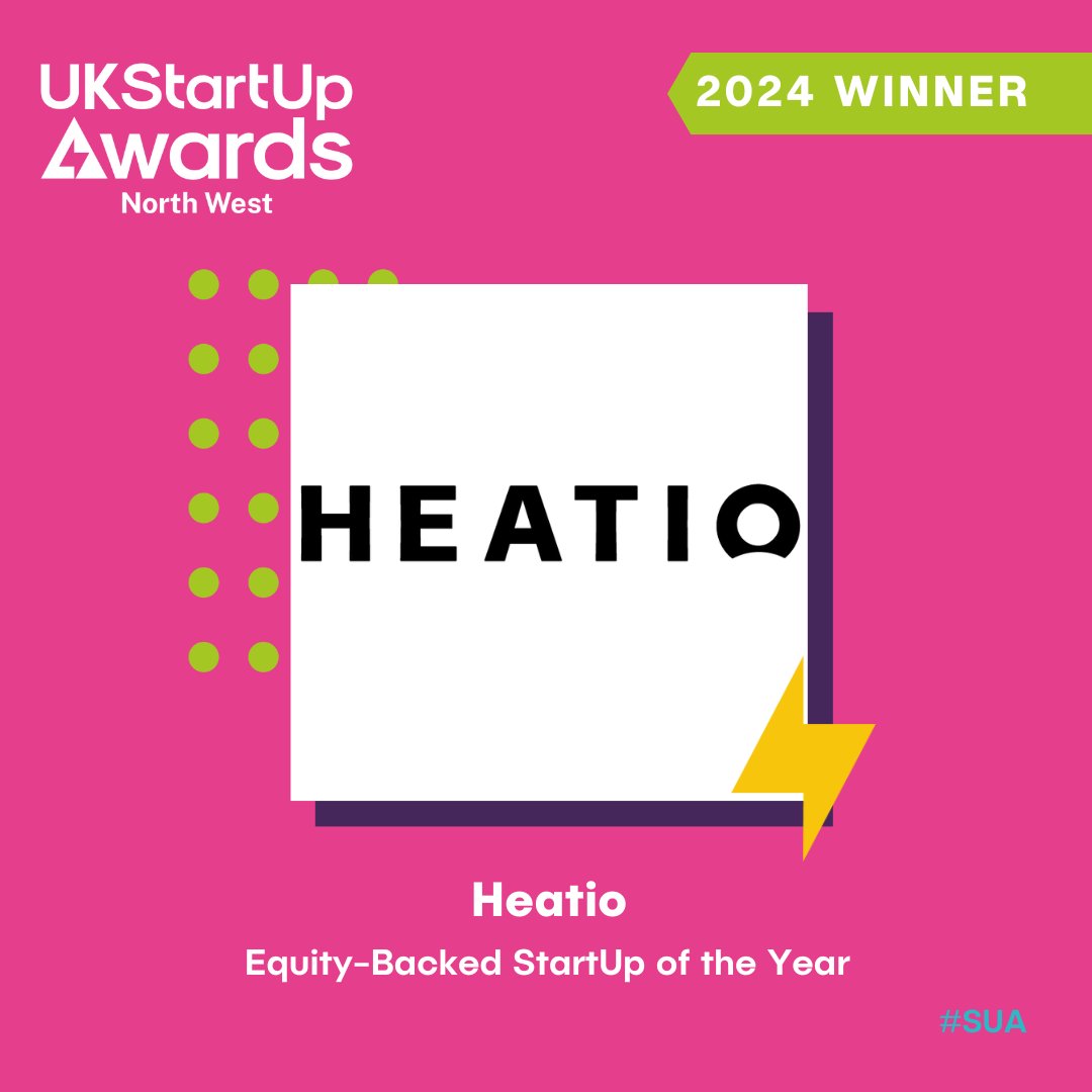 We are so thrilled to announce that Heatio has been named Equity-Backed StartUp of the Year at the 2024 North West @StartUpNational 🏆 Read the full press release here - tinyurl.com/Equity-Backed-… #StartUpAwards #EquityBacked #Awards #NorthWest #LowCarbonTechnology #Heatio