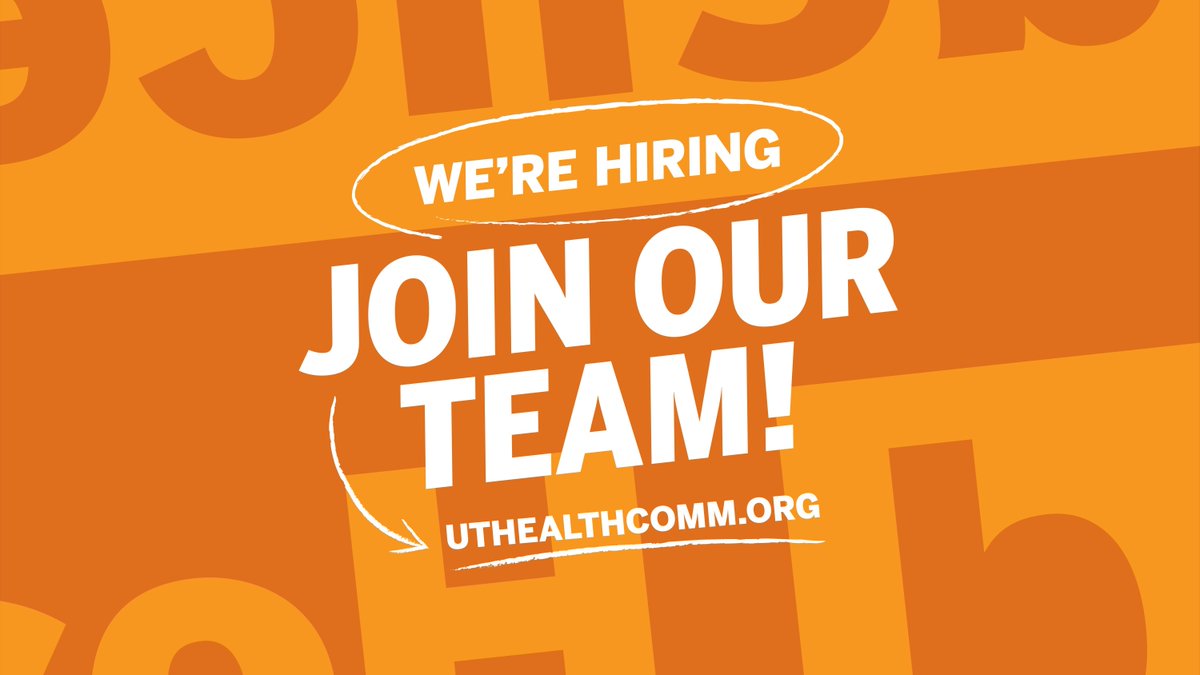 The CHC is hiring! We're looking for a graphic designer and sr. program coordinator to work on new and existing health communication projects. Graphic designer 👉 utaustin.wd1.myworkdayjobs.com/UTstaff/job/UT… Sr. Program Coordinator 👉 utaustin.wd1.myworkdayjobs.com/UTstaff/job/UT… @utgradschool @moodycareers @FineArtsUT