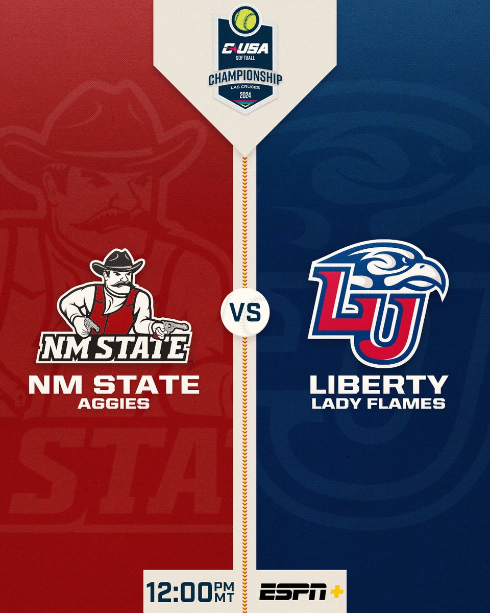 🥎 GAME FOUR 🥎 No. 4 @NMStateSoftball 🆚 No. 1 @LibertySB ⏰- Noon MT 🖥️- ESPN+ #NoLimitsOnUs