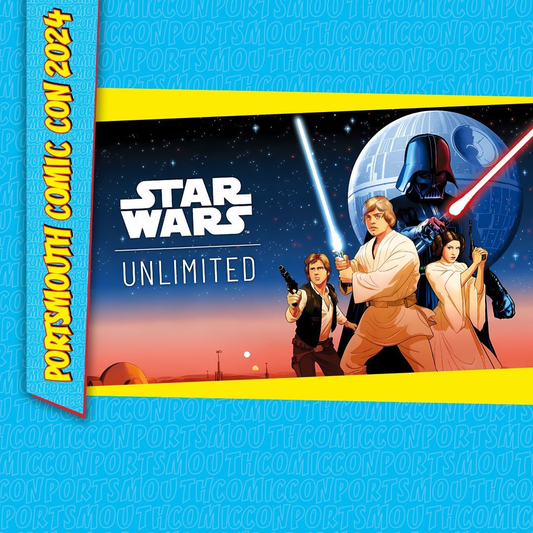 ✨ WHAT'S ON AT THIS YEARS CON - STAR WARS UNLIMITED ✨ A chance to play a Star Wars trading card game of endless possibilities! Choose your leader, build your deck, expand your collection, and launch yourself into a galaxy of unlimited potential!