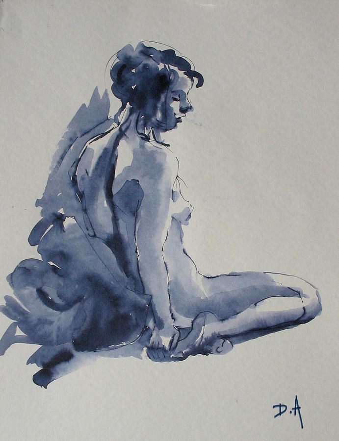 Nude Sitting on the Floor by Dominique Amendola buff.ly/2TwonJr
Nude executed from the live model on paper with brush and ink. Those sketches are executed in less than 10 minutes, however, it takes ten years to be able to perform well with a few minutes pose with a model.