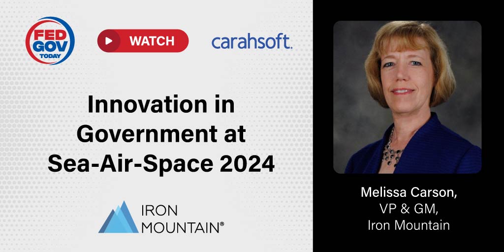 Carahsoft's tweet image. Learn how @IronMountain is supporting #sustainability efforts by recycling #ITassets &amp;amp; securely transitioning from paper to #digitalrecords. Watch the interview with @FedGovToday at #SAS2024: carah.io/FGT_IIG_IronMo…