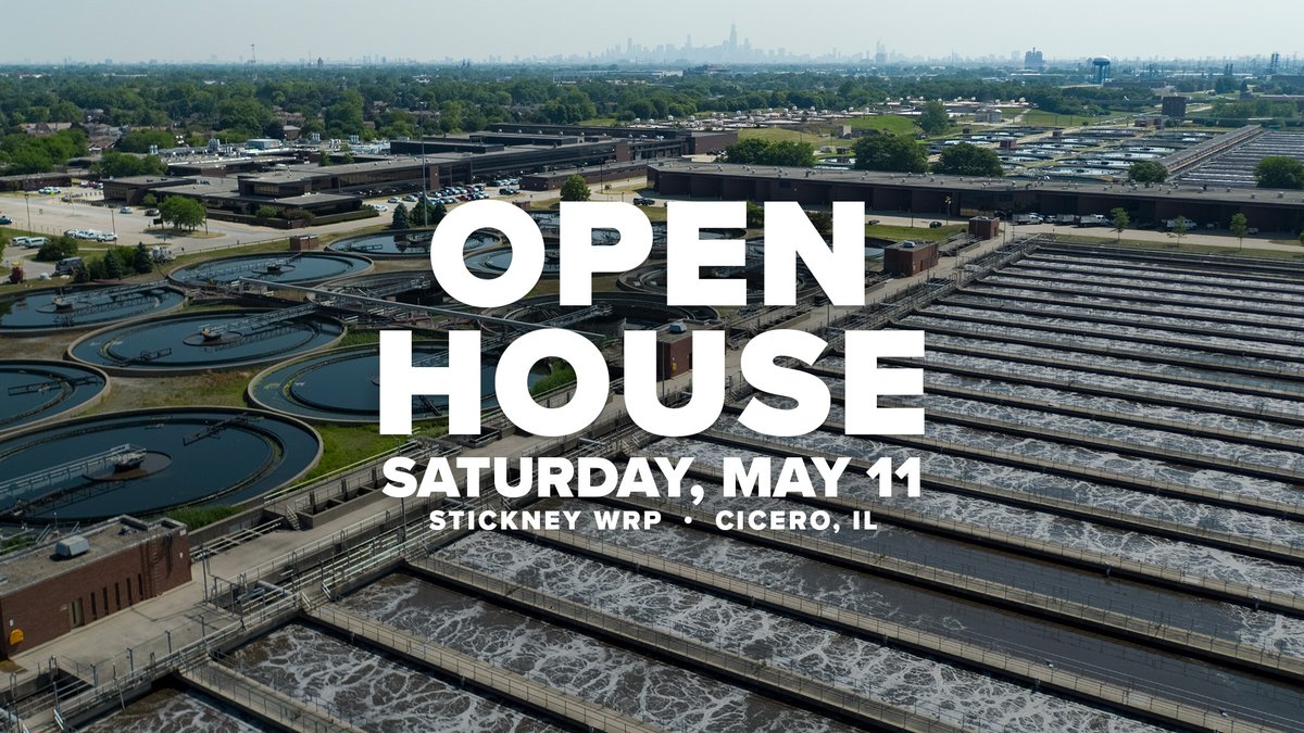 Missed out on MWRD's open house last weekend? Good news! MWRD is hosting a second open house & tours @ the Stickney plant (6001 W. Pershing Rd. in Cicero) on 5/11  from 10-2💧 Enjoy family-friendly, educational activities & take home FREE oak tree saplings & flower seeds. 🌼💧🌱