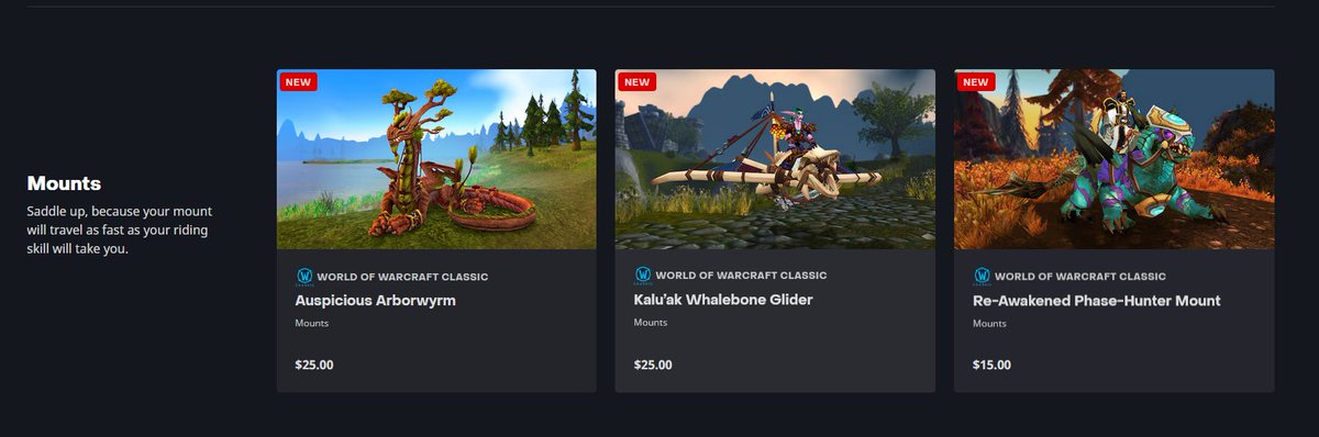 The Battle.net shop has updated with several new items, including individual listings for previous Deluxe Edition only toys, as well as the Auspicious Arborwyrm mount from Retail WoW.

#warcraft #CataClassic 

wowhead.com/cata/news/new-…