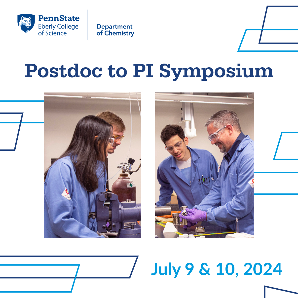 We are now accepting applications for the 2024 @psu_chemistry Postdoc to PI Symposium! This symposium is designed to build relationships with postdoc scholars early on in the academic hiring cycle. Eligibility & Application details can be found here: science.psu.edu/chem/postdoc-t…