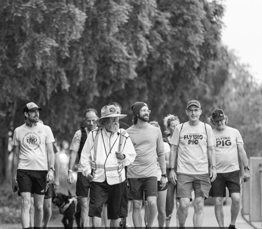 Laz greeted by large group of runners in Cincinnati. Biggest yet. On to Indiana!! #lazcon Thx to Harvey Lewis for the updates and Mike Trimpe for the 📷.