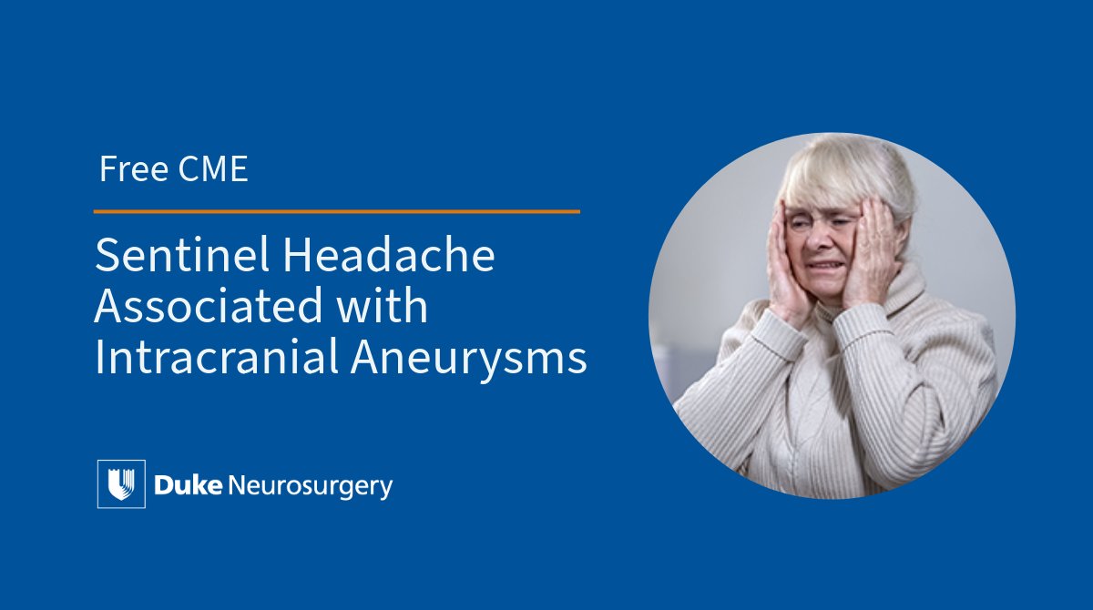 Free CME: A detailed patient case study on sentinel headaches associated with intracranial #aneurysms, followed by Q&A, case analysis, and commentary substantiated with supporting literature. clinical.med-iq.com/activity/senti…