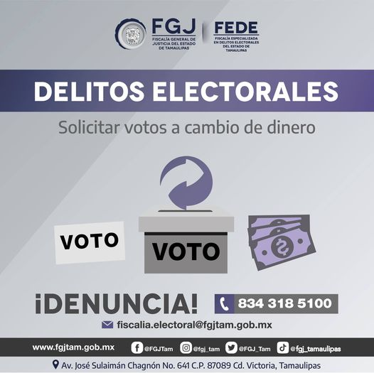 #FGJT_Informa Participa durante todo el proceso electoral, denuncia #DelitosElectorales #CulturaDeLaDenuncia