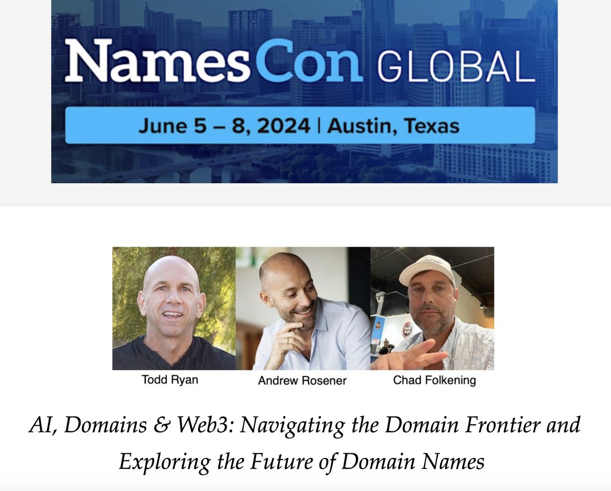 Be sure to check out our session @NamesCon. @andrewrosener @ecorp More info at NamesCon.com.