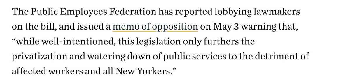 The EmPIRE Act is also opposed by the Public Employees Federation, the union that represents DOL staff. The bill's proponents say it would help fund the understaffed DOL -- delivering it $100 mil in new annual revenue from a cut of the penalties collected from EmPIRE Act claims.