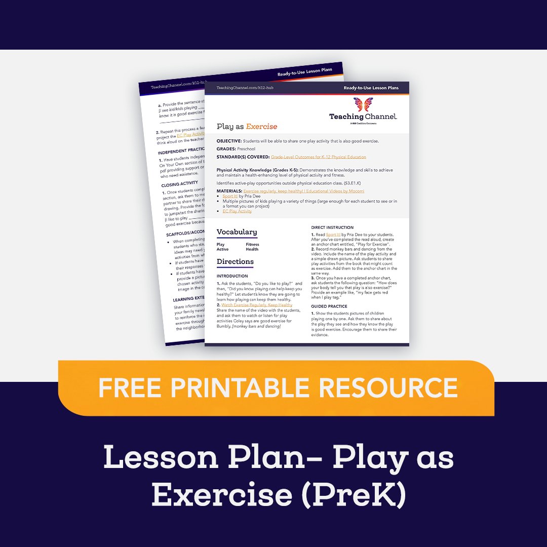 🍎 Can play be more than just fun? Guided by engaging resources such as educational videos and captivating literature, students will explore various forms of play that double as exercise.🤸🏽 

Download this free lesson today: bit.ly/44y10RL. 

#lessonplan #teacherlife