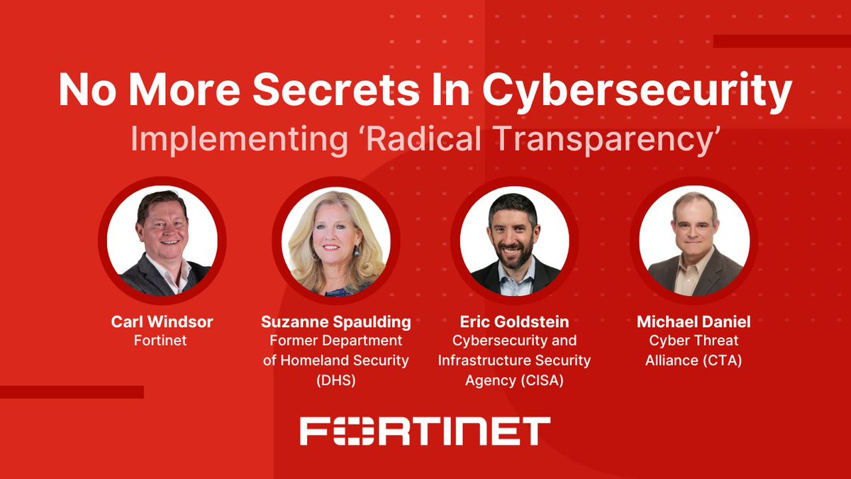 It's almost time! In just 5 minutes, #Fortinet's Carl Windsor will join expert panelists at #RSAC in Moscone South S-156 to share how transparency in #cybersecurity can strengthen organizations’ resiliency against #cyber risks. 🔒 👋 See you soon! fortinet.com/blog/business-… #RSAC