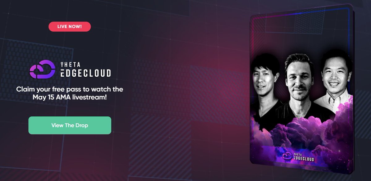 Join us for a new EdgeCloud-focused AMA ft. CEO @mitchliu, CTO @jieyilong, & Head of Strategy @wes_levitt. Submit your questions below! The May 15 1pm PT livestream will be token-gated w/ Theta DRM tech using a free-to-claim pass. Claim your pass now at ama.thetadrop.com