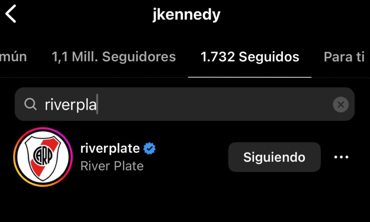 🚨 John Kennedy siguió en Instagram a la cuenta de River Plate durante 3 horas y luego la dejó de seguir.

😱 El Fluminense lo tasó en 7 M.