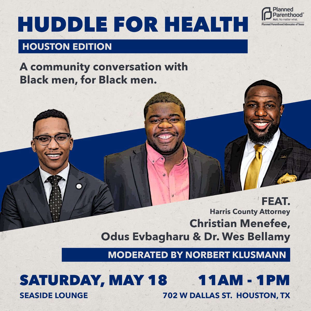 Odus E. Evbagharu (@oduseevbagharu) on Twitter photo This ain’t about critics, not about gimmicks, not about who the greatest.
It’s always been about love and hate, now let me say…
You won’t want to miss <a href="/PPTXVotes/">Planned Parenthood Texas Votes</a>’ euphoric huddle about Black men and our vital role in the reproductive healthcare space. This ain’t about critics, not about gimmicks, not about who the greatest.
It’s always been about love and hate, now let me say…
You won’t want to miss <a href="/PPTXVotes/">Planned Parenthood Texas Votes</a>’ euphoric huddle about Black men and our vital role in the reproductive healthcare space.