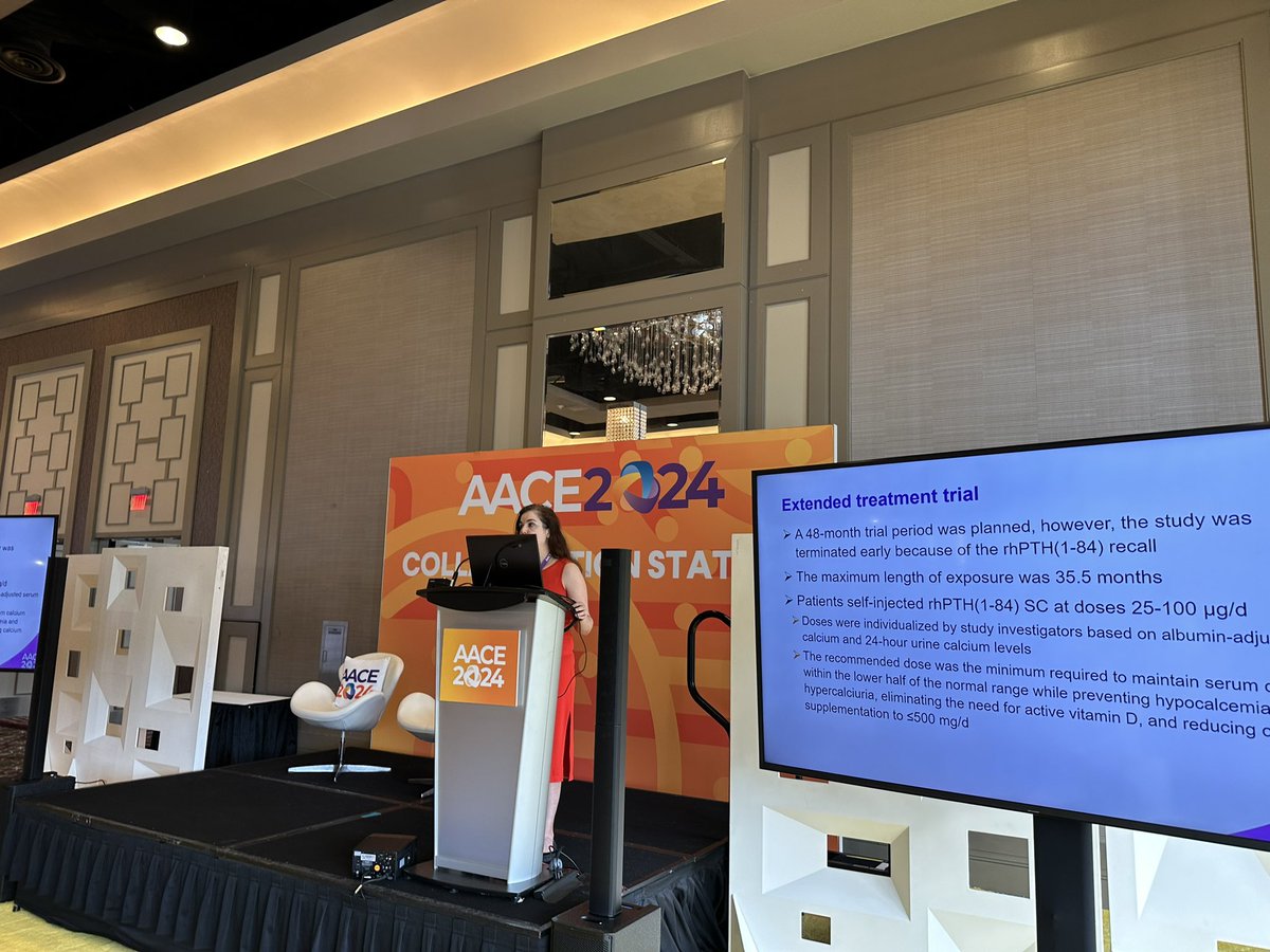 Dr Natalie Cusano presenting one of the top #EndocrinePractice papers in 2024 at #AACE2024 on recombinant PTH