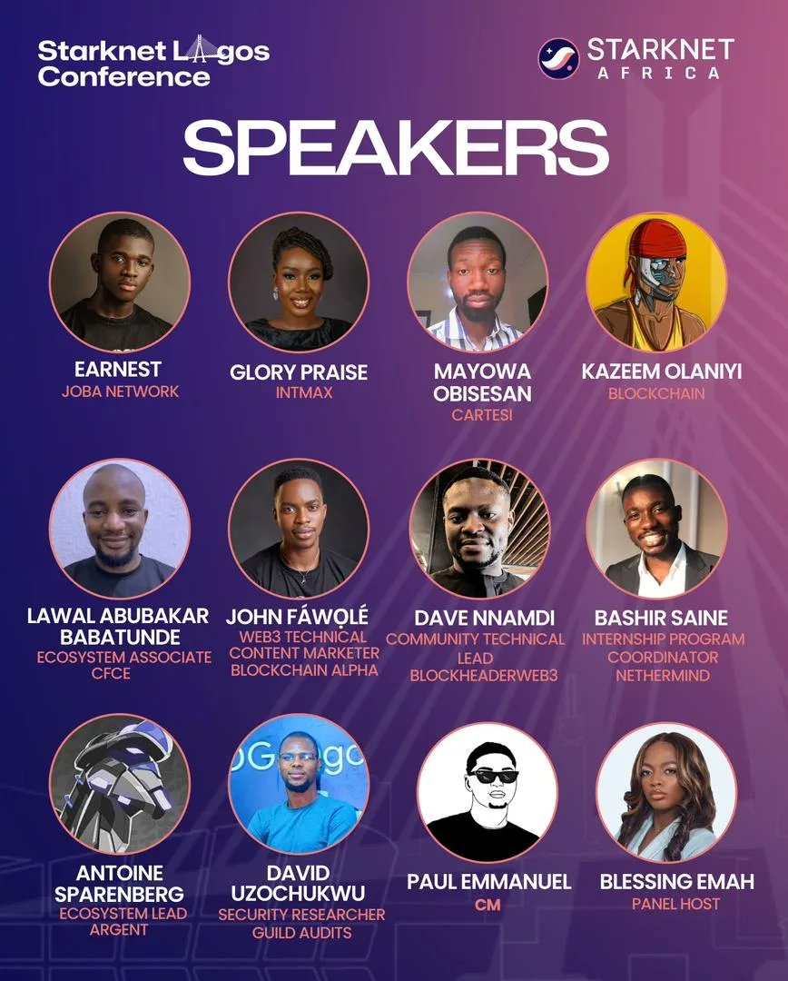 It's indeed going to be an insightful conference 💯 So what's your expectation from the event? Look closely 😉 #StarknetAfrica #Web3Markering #StarknetLagos
