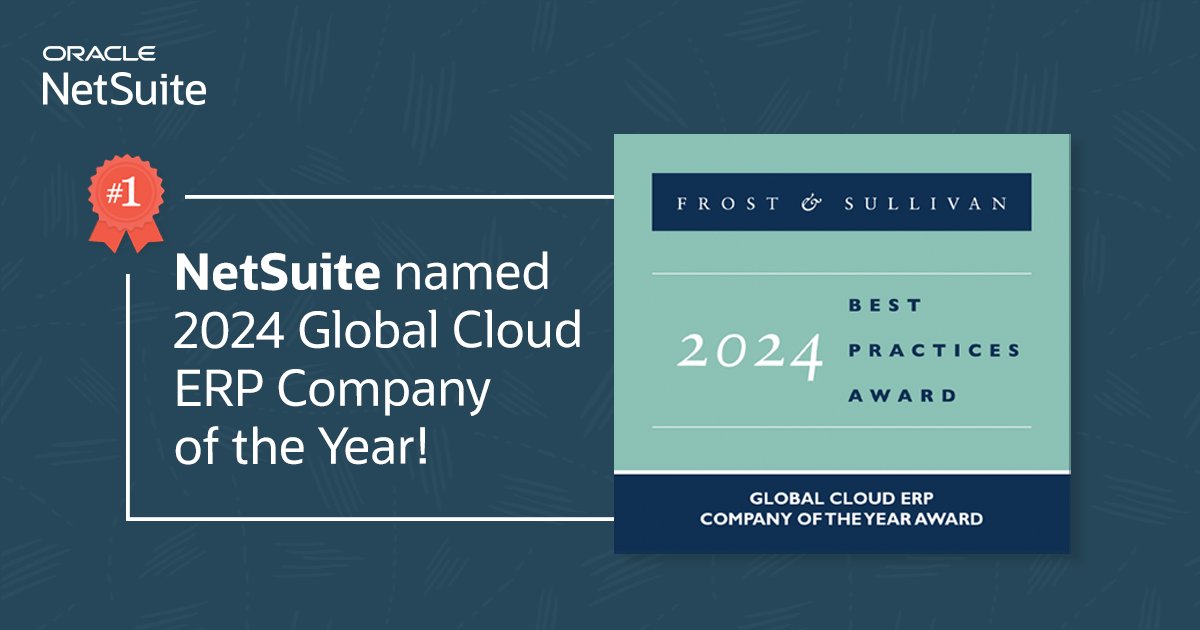 We're honored to have received @Frost_Sullivan's Best Practices Award! See how our cloud business system is helping growing businesses succeed: social.ora.cl/6014jsxMi #Award