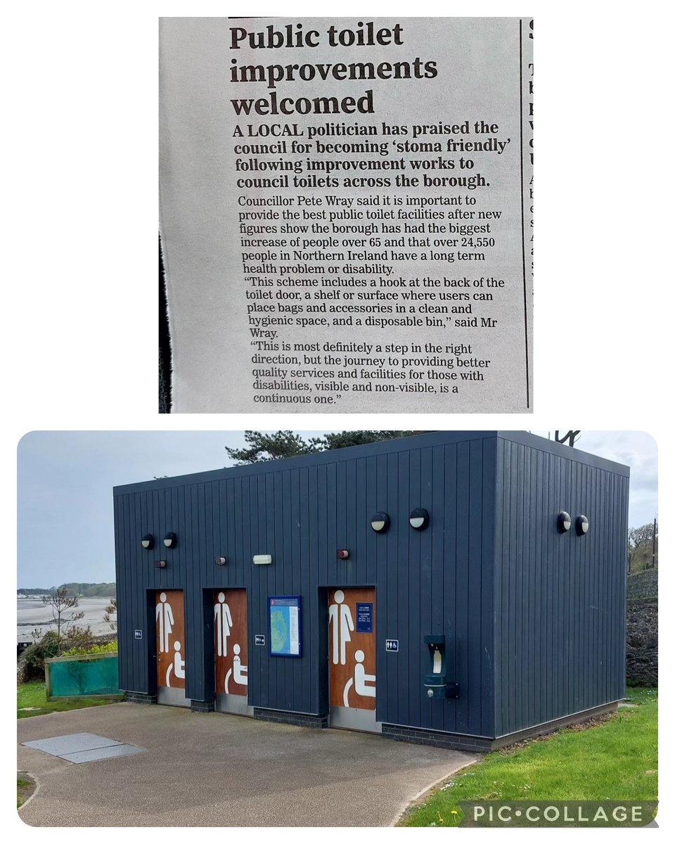 STOMA FRIENDLY
In October I proposed all public toilets across Ards and North Down become ‘Stoma Friendly’. This work has now been complete, and I would like to thank council officers and staff for rolling this scheme out so quickly.
👇