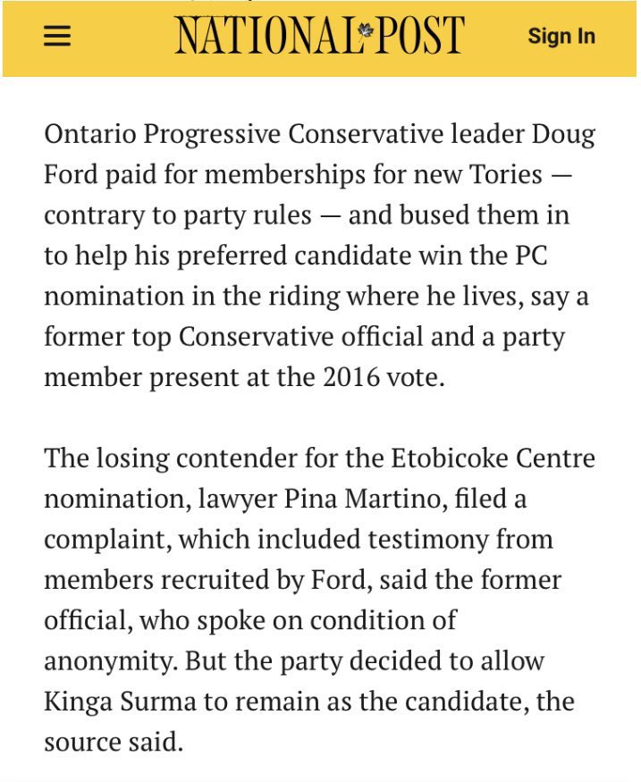 We’ve seen this pattern of corruption again & again in #Conservative rigged nominations. Remember Andrew Scheer ‘won’ #CPCldr via “mystery” ballots? The Modi regime buying #CPC memberships to install favoured candidates? #DougFord committing fraud to install candidates? #cdnpoli