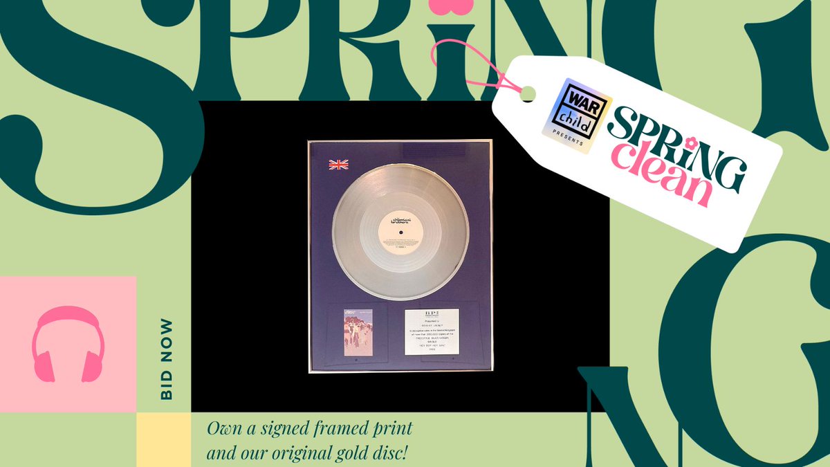 This is your chance to bid on an original gold disc in the @warchilduk presents #SpringCleanonline auction!  🔗Bid before 12pm, 16 May bit.ly/3JAUy2V Every bid placed will help #WarChild offer hope for the future to children affected by war. #thechemicalbrothers