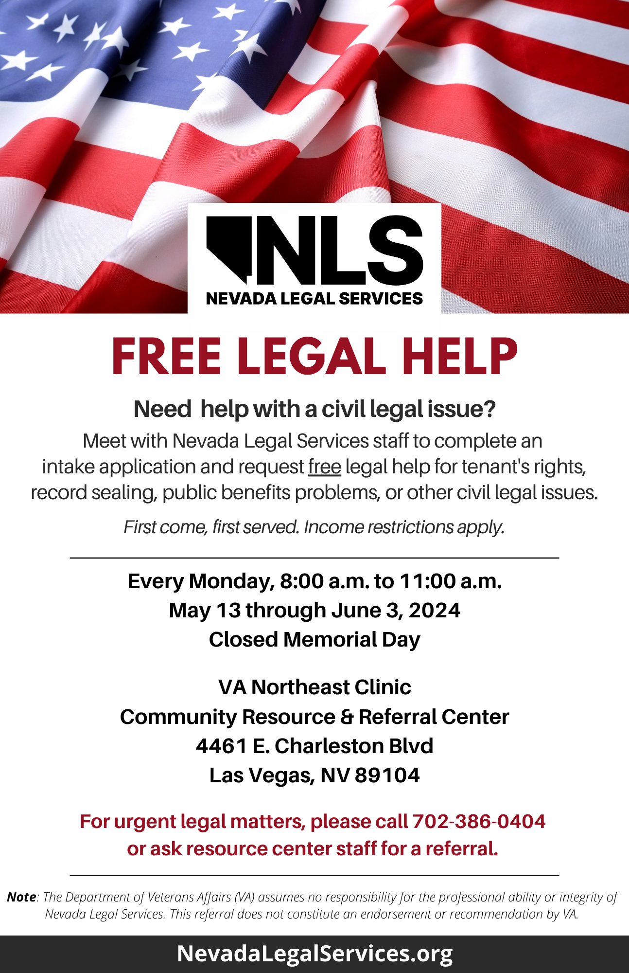 Nevada Legal Services on X: &ldquo;Veterans do you need help with a 