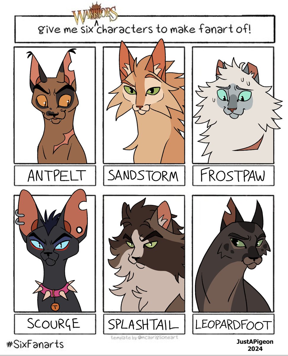hi i finally finished this!!! decided to do 2 this time cause WOW there were a lot of you and i found it so hard to choose just 6 😭 ty to all who suggested!

#warriorcats