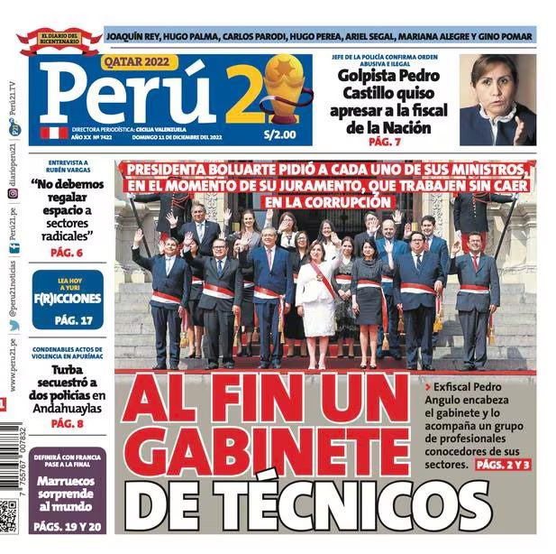 El llamado “Gabinete de técnicos” ha dejado al Peru en peor situación económica que en la pandemia. 

El cogobierno de #DinaAsesina y la mafia congresal ha sido lo peor que le pudo pasar al país a nivel económico e institucional.

#QueSeVayanTodos