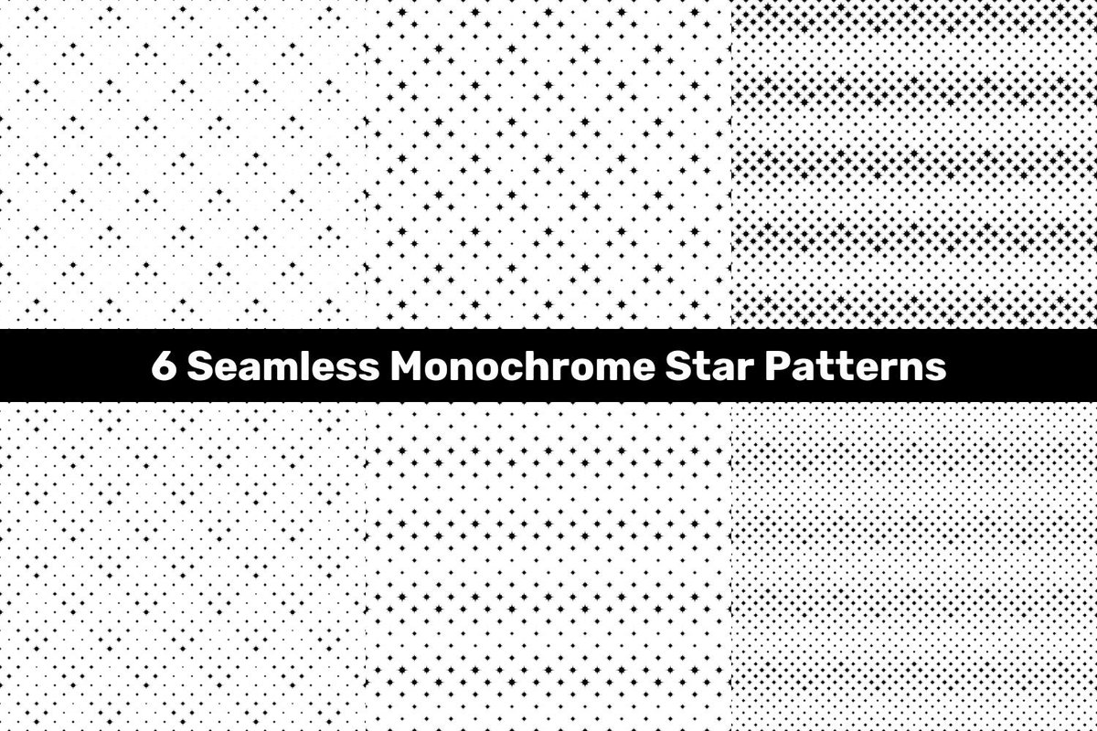 6 Seamless Monochrome Star Patterns creativefabrica.com/product/6-seam…  #repeat #abstractbackground #VectorBackground #template #PatternSale #PremiumVector #GeometricBackgrounds #halftonepattern #VectorDesign #backgroundrepeating #sale