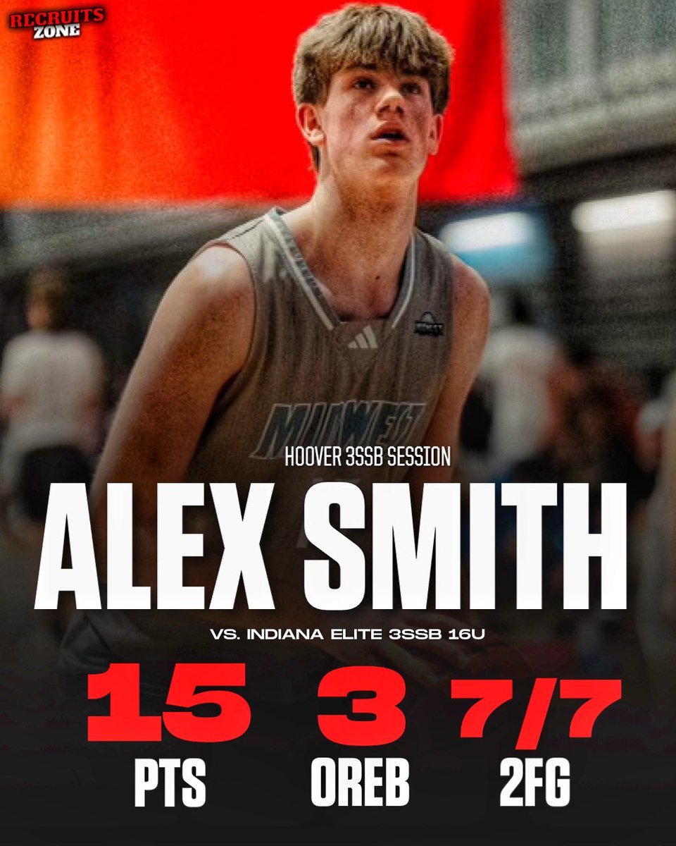 2026 4 🌟 prospect Alex Smith was automatic from the field over the weekend against Indiana Elite 3SSB 16u, finishing with: • 15 PTS • 7/7 2FG • 3 OREB Holds offers from Indiana, Toledo, Miami of Ohio, Bryant, & Ohio.