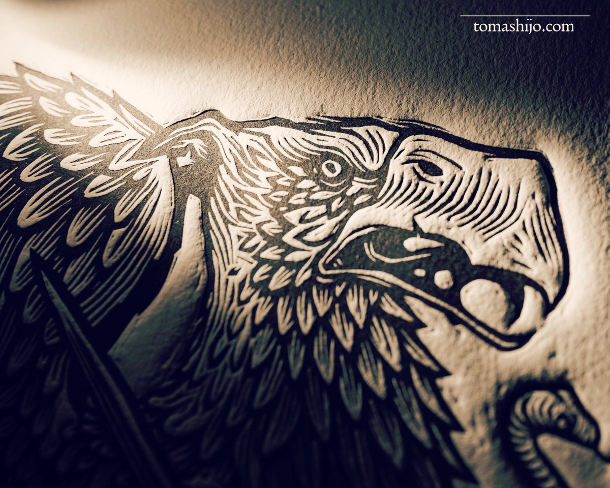 My prints love light. #printmaking #linocut #gryffindor #gryphon #mythicalcreature