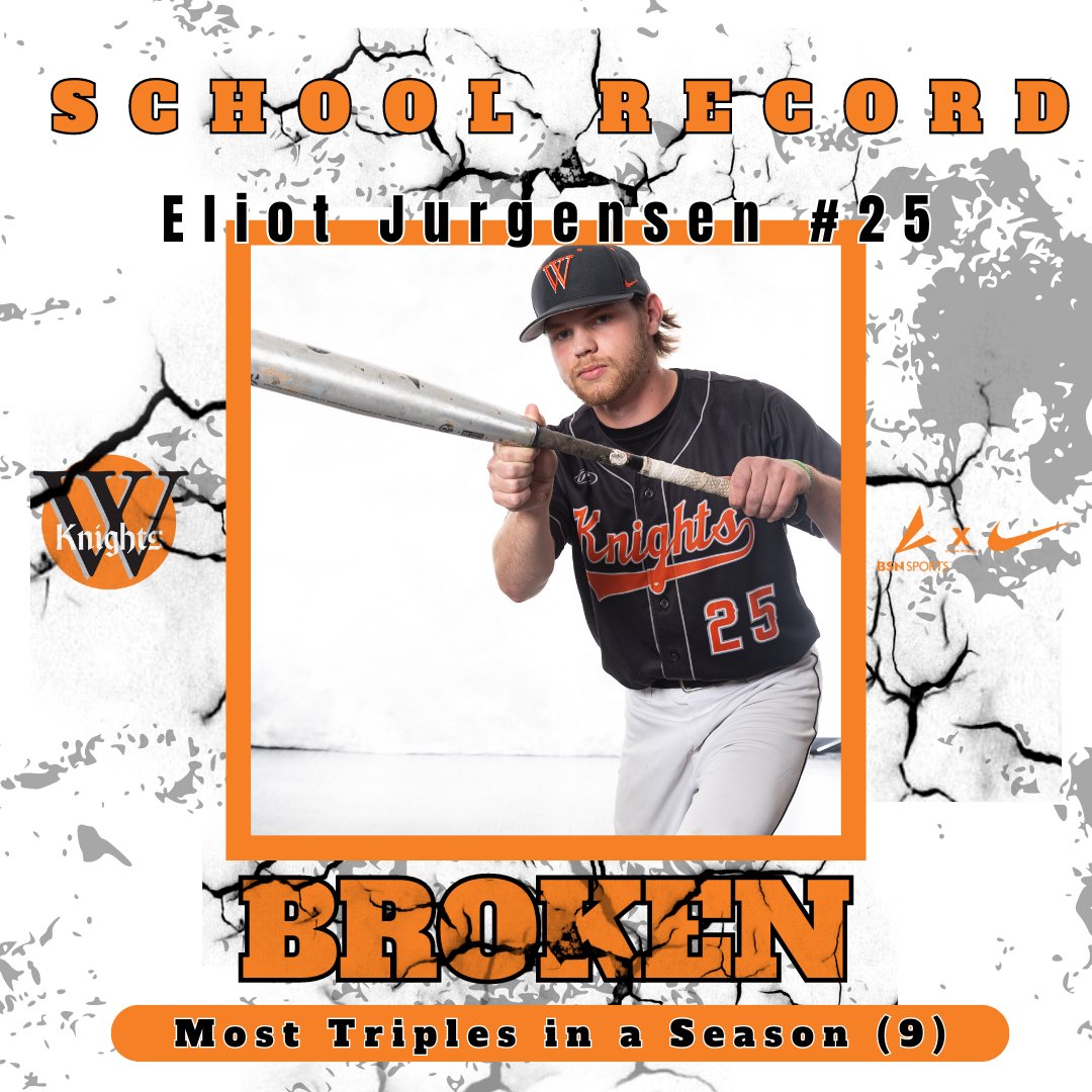 With his go ahead two-run triple today, Eliot Jurgensen set the single-season record at Wartburg for triples with nine🔥