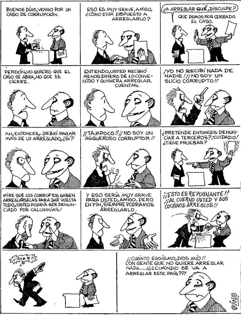 #EspejoLationamericano #Quino #LaViñetaDelDía Es hora de erradicar la corrupción de raíz. En la región latinoamericana, este mal se ha normalizado por demasiado tiempo. Es momento de un cambio profundo y duradero.