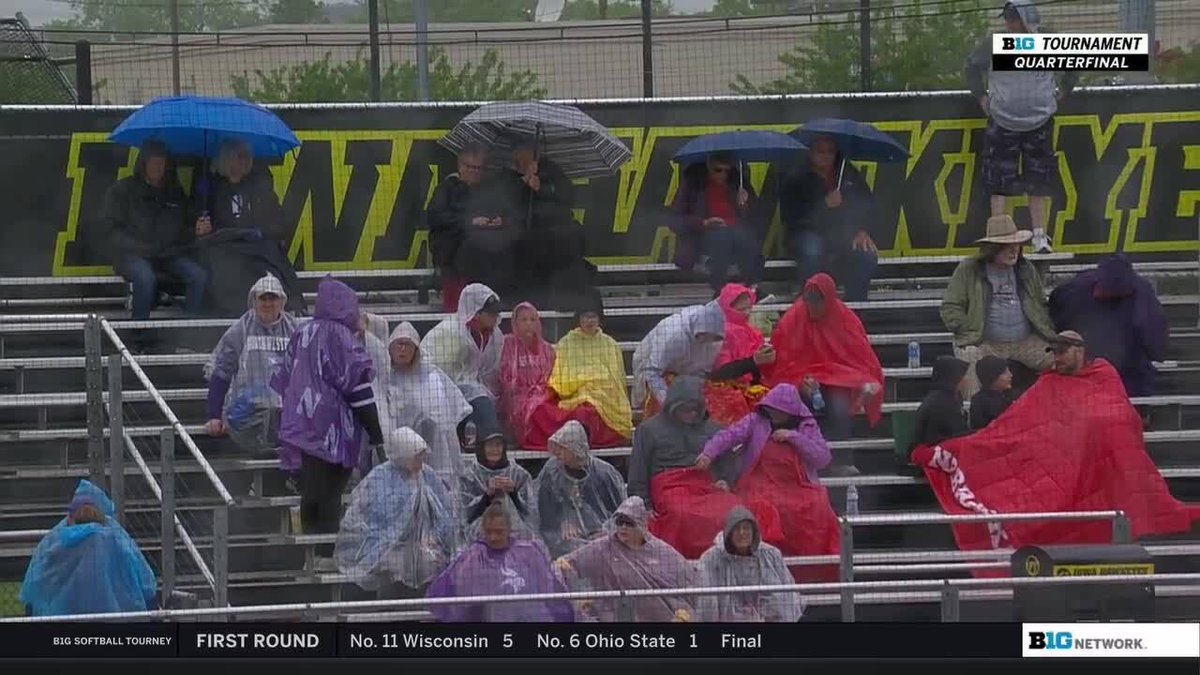 We are officially in a rain delay at the #B1GSoftball Tournament. ☔️
