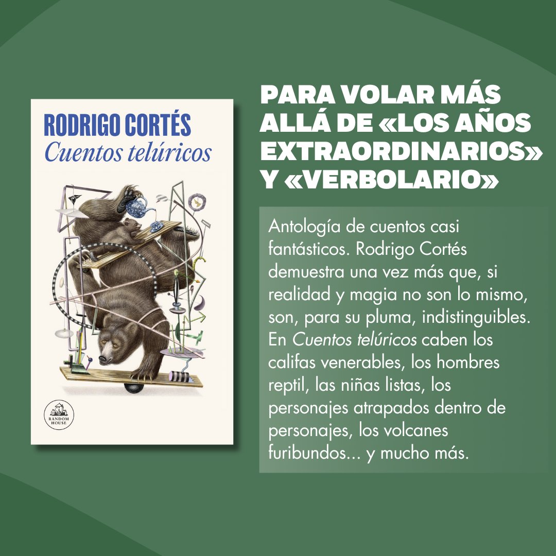 ¿Disfrutasteis con «Los años extraordinarios» y «Verbolario»? «Cuentos telúricos» de @rodrigocortes (@randomhouse_es) ya está disponible. 💫 Más sobre el libro ➡️ bit.ly/3WkI3jl #NovedadesPenguin