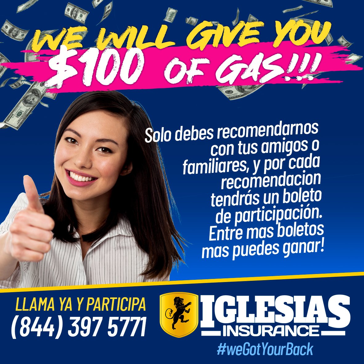 Familiares y Amigos
Te regalamos $100 de Gasolina! 
☎️(844) 397-5771   
#WeGotYourBack #healthinsurance #gasolina #segurodesaludusa #segurodesalud #alicetx #brownsvilletx #laredotx #mcallentx #riograndetx #missiontx #edinburgtx #iglesiasinsurance