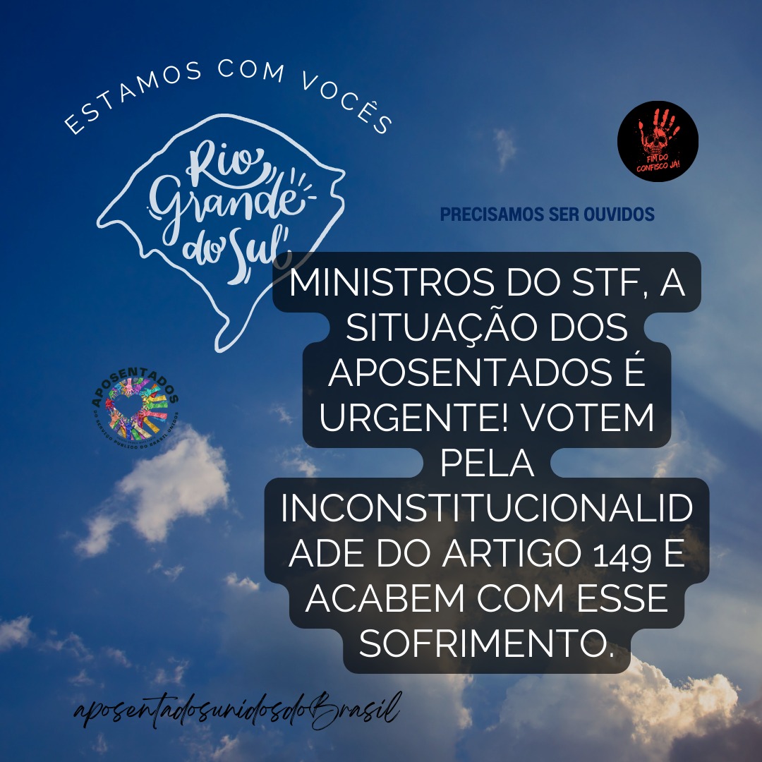 <a href="/Toti_Maria_/">Toti Maria</a> <a href="/Marluci7Fer/">Marluci Ferreira</a> <a href="/Jucilene9075889/">Jucilene🚩🇧🇷🚩</a> <a href="/nunesmarquesk/">Kassio Nunes Marques</a> <a href="/MinAMendonca/">André Mendonça</a> <a href="/Cristianozaninm/">Cristiano Zanin Martins</a> <a href="/FlavioDino/">Flávio Dino 🇧🇷</a> "Não ignorem as demandas dos aposentados! Srs. Ministros, é urgente julgar o art. 149 da EC103/19 inconstitucional.  <a href="/STF_oficial/">STF</a>
<a href="/gilmarmendes/">Gilmar Mendes</a>
<a href="/LRobertoBarroso/">Luís Roberto Barroso</a>
<a href="/alexandre/">R.s</a>
👇
Dignidade Já
#JustiçaParaAposentados"
Jd