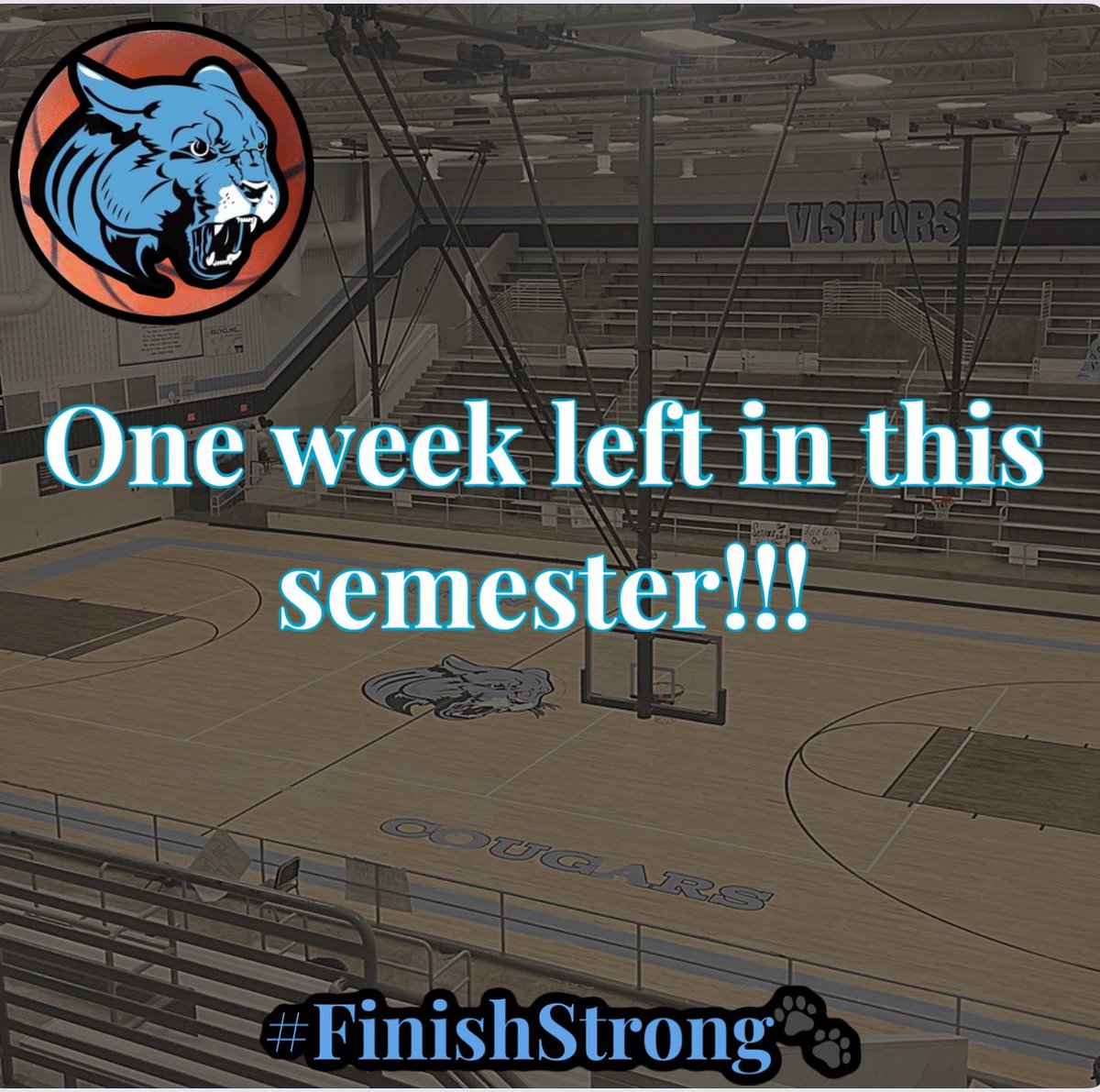 Good evening Coug Family, We have one week left in this semester. Please check your student athletes grades. Let’s Finish this school year off strong!!!
