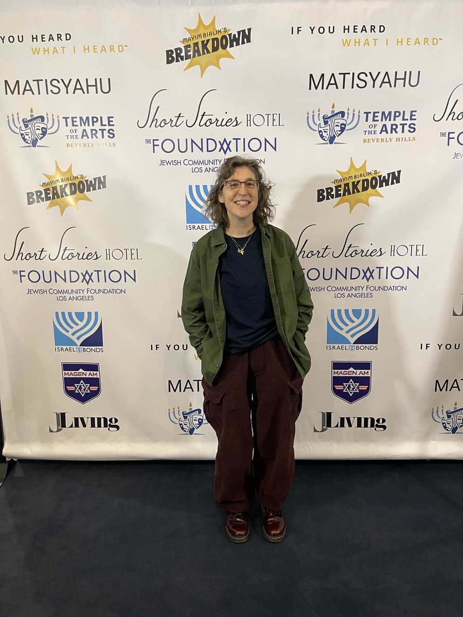 Mayim Bialik (@missmayim) on Twitter photo Such a great honor to see the #bialikbreakdown logo proudly supporting <a href="/matisyahu/">Matisyahu</a>’s benefit concert for #ifyouheardwhatiheard - Jonathan and I loved interviewing this incredible musician and it was a pleasure to support his concert at the SABAN here in LA. Shoutout to #Pitabu for Such a great honor to see the #bialikbreakdown logo proudly supporting <a href="/matisyahu/">Matisyahu</a>’s benefit concert for #ifyouheardwhatiheard - Jonathan and I loved interviewing this incredible musician and it was a pleasure to support his concert at the SABAN here in LA. Shoutout to #Pitabu for
