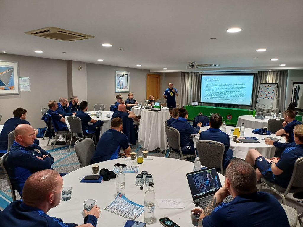 IFACoachEd's tweet photo. Day 4 : @uefa A Diploma. 

Today candidates were treated to staff tutor sessions and had the opportunity to develop their on pitch coaching. 

Tonight they will present on their own philosophy and player analysis from the European playoff game ⚽️📚 https://t.co/OLkPRRzGDa