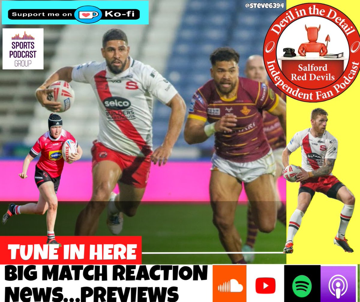 ⭐️⭐️New⭐️⭐️ Tune into this weeks Podcast lots going on in the world of #salfordreddevils including reaction to wins against Huddersfield & Wakey, Ladies in 9s action, Sneyd new deal, new ticket offer and preview looking forward to Leigh. Listen here 👹🏉 thedevilinthedetailsrd.com