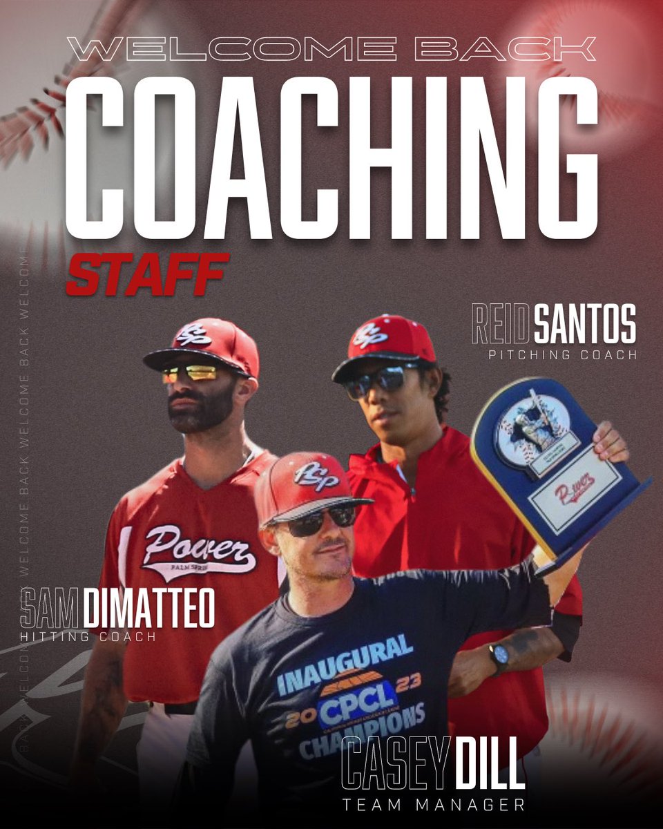 𝐖𝐞𝐥𝐜𝐨𝐦𝐞 𝐁𝐚𝐜𝐤 our Power coaching staff! ⚾️ #PowerUp🔋