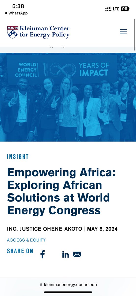 Thank you @KleimanEnergy for the feature. Read more on how we believe African can solve its problems. Click here: kleinmanenergy.upenn.edu/news-insights/… #asec #africa #sustainability #cleanenergy #WEC2024