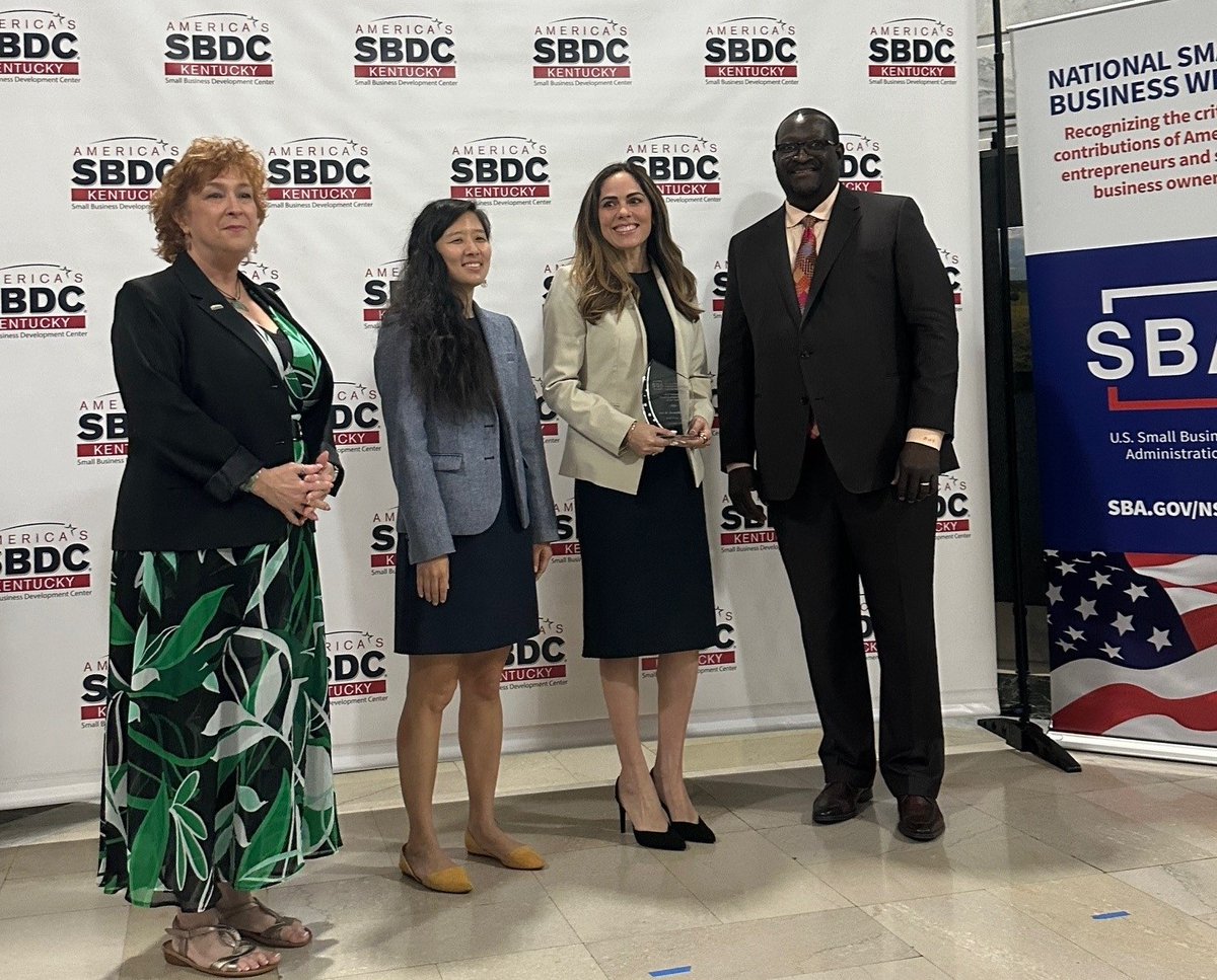 Celebrating our #Kentucky Small Business Week Award Winners. Congratulations to Ines M. Rivas-Hutchins with INTEC Group, LLC, the Kentucky Small Business Person of the Year. @SBAsoutheast #Construction #SmallBusiness #WomanOwned #HUBZone