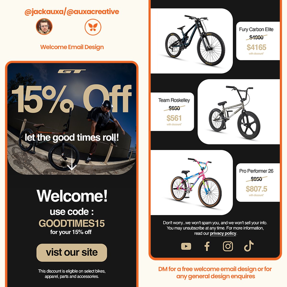 Full GT Bike Welcome Email Design 🚴‍♀️💻

#EmailMarketing