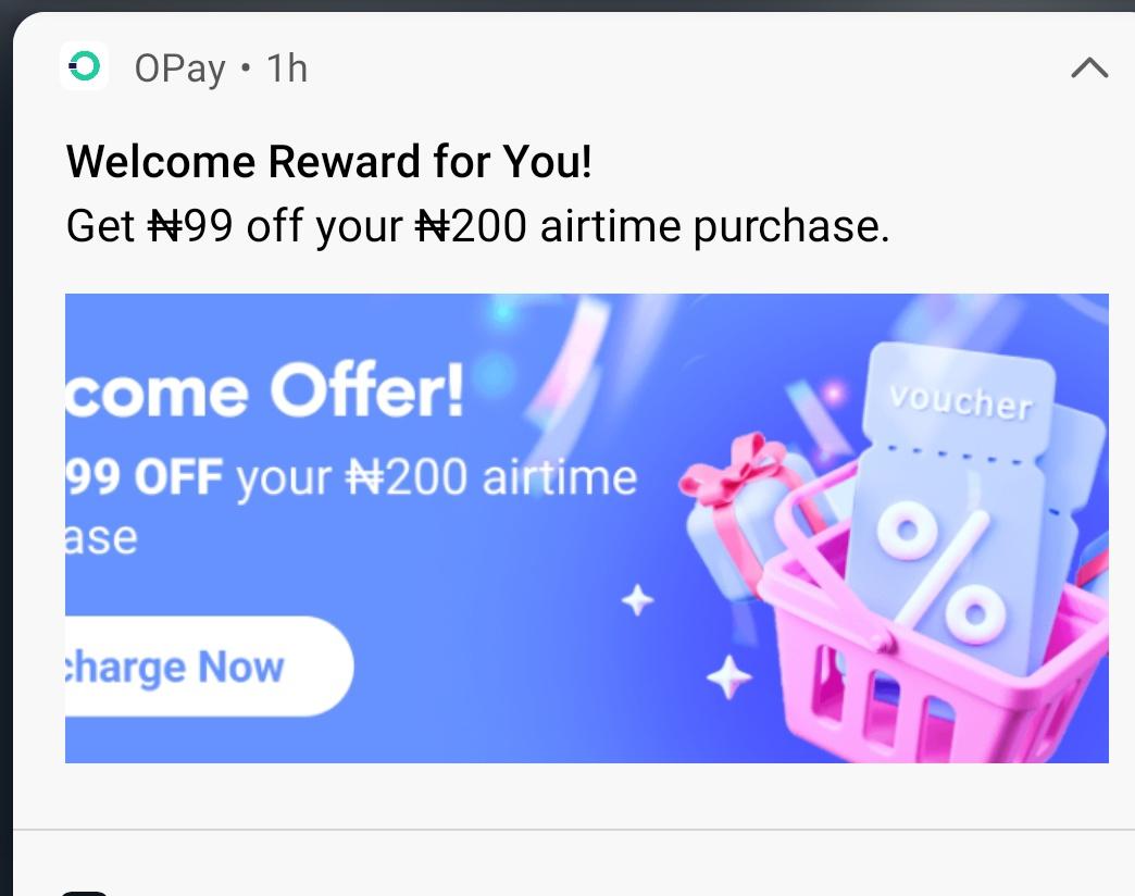 Go enjoy 50% airtime from OPAY.

Now I don share update O!