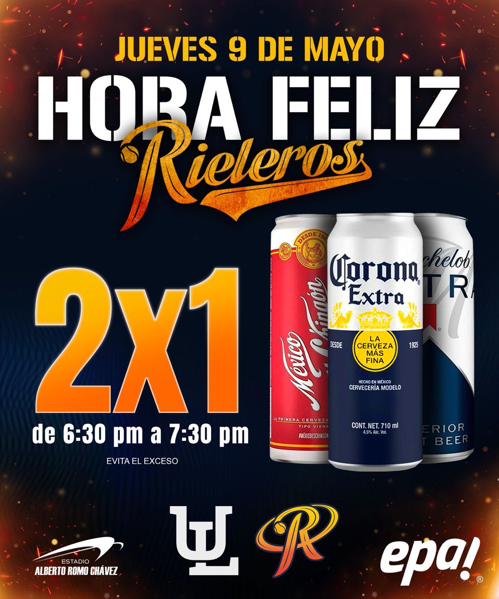 ¡Jueves de damas gratis! ⭐️ También tendremos hora feliz en cerveza 2 x 1 de 18:30 a 19:30 pm ⏰ Los vemos en el andén para apoyar a la #RevoluciónRielera🚂